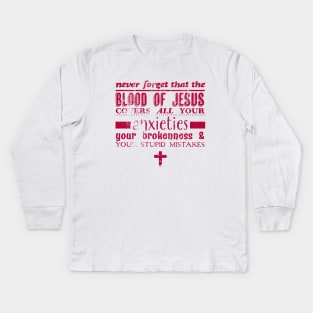 Blood of Jesus Kids Long Sleeve T-Shirt